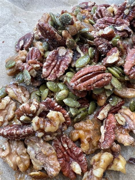 Maple Roasted Nuts .